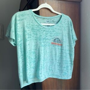Roxy Aqua Blue Casual crop Tee